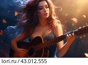 Melodic Beautiful singer woman. Generate ai. Стоковое AI-изображение, AI-художник Иван Рябоконь / Фотобанк Лори