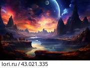 Awe-inspiring Stellar scenery planet. Generate Ai. Стоковое AI-изображение, AI-художник Иван Рябоконь / Фотобанк Лори