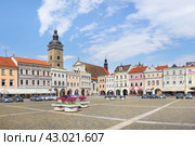 Premysl Otakar II Square. Ceske Budejovice, Czech Republic (2018 год). Редакционное фото, фотограф Belikart / Фотобанк Лори