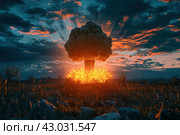 Symbolic Against nuclear day background. Generate Ai. Стоковое AI-изображение, AI-художник Иван Рябоконь / Фотобанк Лори
