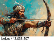 Rugged Ancient Persian nomad warrior. Generate ai. Стоковое AI-изображение, AI-художник Иван Рябоконь / Фотобанк Лори