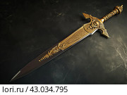 Timeless Ancient relic sword gold. Generate Ai. Стоковое AI-изображение, AI-художник Иван Рябоконь / Фотобанк Лори