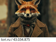 Charismatic Anthropomorphic fox wearing noble. Generate ai. Стоковое AI-изображение, AI-художник Иван Рябоконь / Фотобанк Лори