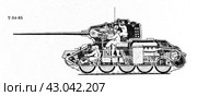 Рисунок Т-34-85, советский танк. Стоковое фото, фотограф Цибаев Алексей / Фотобанк Лори