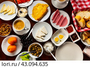 Composition with breakfast on the table. Halal breakfast. Стоковое фото, фотограф Яков Филимонов / Фотобанк Лори