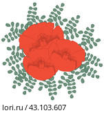 Red poppies. Стоковая иллюстрация, иллюстратор Игорь Сорокин / Фотобанк Лори