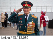 Ветеран Великой Отечественной войны Иван Лыткин во время праздничных мероприятий на выставке-форуме "Россия" на ВДНХ в день 79-й годовщины Победы в Великой Отечественной войне (2024 год). Редакционное фото, фотограф Николай Винокуров / Фотобанк Лори