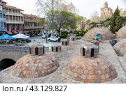 Грузия. Тбилиси. Комплекс общественных серных бань. Georgia. Tbilisi. A complex of public sulfur baths. (2024 год). Стоковое фото, фотограф Алексей Смышляев / Фотобанк Лори