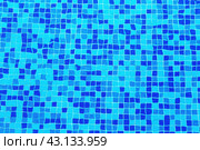 Прозрачная вода бассейна с мозаичным дном.  Blue clear water of swimming pool with mosaic bottom. Стоковое фото, фотограф Лариса Гордеева / Фотобанк Лори