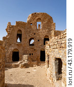 Ancient ruins of fortified Ksar Beni Barka, Tataouine, Tunisia. Стоковое фото, фотограф Яков Филимонов / Фотобанк Лори