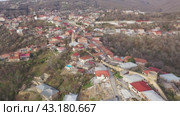 Roofs of houses top view in Sighnaghi. Georgia. Стоковое видео, видеограф Яков Филимонов / Фотобанк Лори