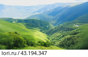 Beautiful mountain landscape, North Ossetia-Alania. Caucasus mountains landscape near Saniba village, North Ossetia-Alania, Russia. Стоковое AI-видео, аниматор Ирина Михайличенко / Фотобанк Лори