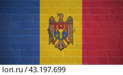 Луч проектора в цветах флага государства Молдова на кирпичной стене. Бесшовная анимация. Стоковая анимация, аниматор Александр Кузнецов / Фотобанк Лори