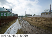 Весна в северной русской деревне. Распутица (2024 год). Стоковое фото, фотограф Яковлев Сергей / Фотобанк Лори
