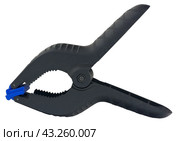 Пластмассовый зажим на белом фоне. C clamp on white background. Стоковое фото, фотограф Татьяна Д / Фотобанк Лори