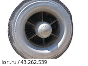 Морской корабельный турбовальный двигатель на белом фоне. Marine ship turboshaft engine on a white background. Стоковое фото, фотограф Татьяна Д / Фотобанк Лори