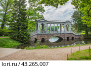 Мраморный мост. Екатерининский парк. Царское Село. Россия (2024 год). Редакционное фото, фотограф Александр Романов / Фотобанк Лори