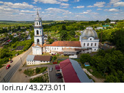 Вид с высоты на Вознесенскую церковь в Суне (аэросъемка 2023 года) Стоковое фото, фотограф Владислав Самошкин / Фотобанк Лори