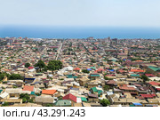 Вид на город Дербент (Дагестан) сверху (2021 год). Стоковое фото, фотограф Римма Тельнова / Фотобанк Лори