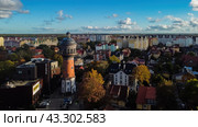 Zelenogradsk, Russia - October 9, 2022: Cityscape Cranz top ariel view. Редакционное фото, фотограф Наталья Симакова / Фотобанк Лори