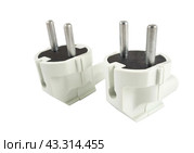 Электрические вилки на белом фоне. The electric plug on a white background. Стоковое фото, фотограф Татьяна Д / Фотобанк Лори
