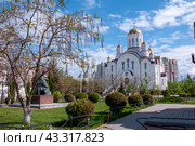 Voronezh, Russia, April 29, 2024: Church of Blessed Xenia of St. Petersburg in the spring. Стоковое фото, фотограф Катерина Белякина / Фотобанк Лори