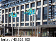Hilton Hotel in the capital Astana. Kazakhstan (2023 год). Редакционное фото, фотограф Евгений Ткачёв / Фотобанк Лори