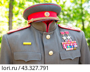 Vintage military uniform of Marshal of the Soviet Union K. Rokossovsky with two gold stars (2024 год). Редакционное фото, фотограф FotograFF / Фотобанк Лори