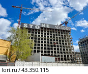 STONE Савеловская – бизнес-центр класса А в высокой стадии готовности. Москва. Редакционное фото, фотограф Овчинникова Ирина / Фотобанк Лори