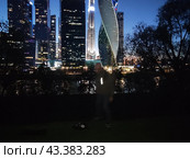 Москва . Москва-Сити в ночное время . Редакционное фото, фотограф Сергеев Валерий / Фотобанк Лори