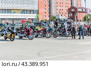Всемирный День мотоциклиста в Сибири. Город Бердск, Новосибирская область, Западная Сибирь России. (2024 год). Редакционное фото, фотограф Евгений Мухортов / Фотобанк Лори