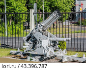 20-мм зенитная автоматическая восьмиствольная установка залпового огня SMK-18 V1. Германия. Экспозиция боевой техники в музее Парка Победы в Москве. Техника времен второй мировой войны (2024 год). Редакционное фото, фотограф Константин Григорьев / Фотобанк Лори