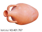 Древнегреческая амфора на белом фоне. Ancient greek amphora on white background. Стоковое фото, фотограф Татьяна Д / Фотобанк Лори