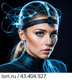 Цифровой портрет: инерция нейронных связей. Стоковое AI-изображение, AI-художник Инна Пецко / Фотобанк Лори