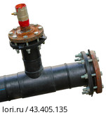 Фланец и труба на белом фоне. Flanges,pipe connection with flange. Стоковое фото, фотограф Татьяна Д / Фотобанк Лори