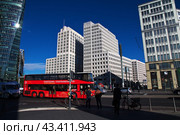 Berlin / Germany - 09 Sep 2015: The building in Potsdamer Platz, Berlin, Germany. Редакционное фото, фотограф Сергей Стрелков / Фотобанк Лори