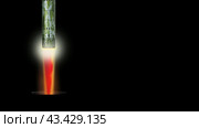 Launch of a nuclear intercontinental missile from a mine on a black isolated background. Ballistic charge. Military shooting. World threat concept. Animated video. Стоковая анимация, аниматор Дмитрий Кобзев / Фотобанк Лори