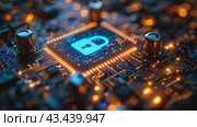 Cyber security and data protection on internet. virtual lock shield, secure access, encrypted connection. Password protected system and storage. Cybersecurity technology. Стоковое AI-видео, аниматор Ирина Михайличенко / Фотобанк Лори