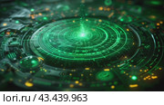 Radar display in black and green color. Stop the war campaign. Radar detector for the enemy. Technology background. Futuristic user interface. Radar display with scanning. Стоковое AI-видео, аниматор Ирина Михайличенко / Фотобанк Лори