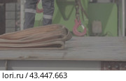Construction work, red hook with chain, construction строительные работы, крюк красный с цепью, стройка. Стоковое видео, видеограф Опока Алексей / Фотобанк Лори