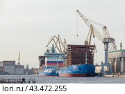 Modern nuclear Arctic icebreakers of project 22220 (2020 год). Редакционное фото, фотограф EugeneSergeev / Фотобанк Лори