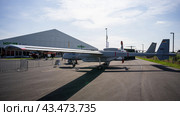 BERLIN - JUNE 06, 2024: The Reconnaissance Medium-altitude long-endurance unmanned aerial vehicle IAI Eitan ("Steadfast"), also known as Heron TP. ILA Berlin Air Show 2024. Редакционное фото, фотограф Sergey Kohl / Фотобанк Лори