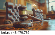 Law Concept. Closeup of gavel in court room. Justice, Law, Attorney and Court judge concept. Стоковое AI-видео, аниматор Ирина Михайличенко / Фотобанк Лори