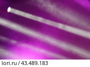 Futuristic bright lights on the stage. Lighting of stage spotlight. Natural high tech background. Photography is suitable for postcard design, greeting card. Стоковое фото, фотограф YuryKara / Фотобанк Лори