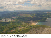 Beautiful landscape of Basque country. Bilbao uptown. Natural green summer background of trees, grass. (2019 год). Стоковое фото, фотограф YuryKara / Фотобанк Лори