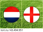 Netherlands vs England football match. Стоковая иллюстрация, иллюстратор Jan Jack Russo Media / Фотобанк Лори