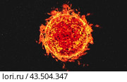 Pulsating sun on a black starry background. Стоковая анимация, аниматор Дмитрий Кобзев / Фотобанк Лори