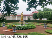View to the Monplaisir Palace park of Peterhof, Saint-Petersburg (2024 год). Редакционное фото, фотограф Евгений Харитонов / Фотобанк Лори