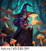 The Witch of Whimsy Woods. Стоковое AI-изображение, AI-художник Алексей Сабадырь / Фотобанк Лори