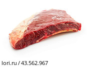 Whole raw picanha cut on a white background. Стоковое AI-изображение, AI-художник Veniamin Kraskov / Фотобанк Лори
